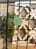 Personalized Teal & Gold Badge Reel